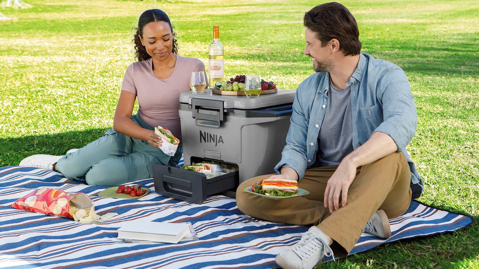 Ghiacciaia rigida Ninja FrostVault 28L con coperchio in grigio